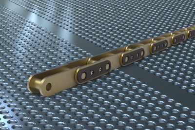 Open conveyor chain with protection of rims